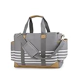 Diaper Tote Bag (Includes upgraded changing pad) Multi-functional baby bag with adjustable shoulder straps (Gray)