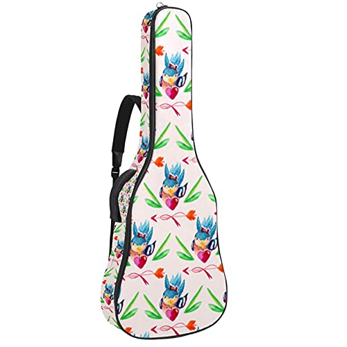 Housse pour guitare acoustique rembourrée antichoc folk classique oiseau