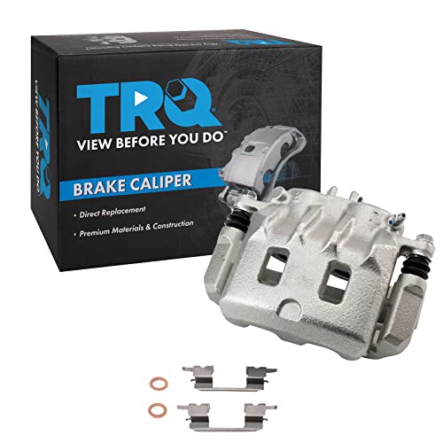 Image of TRQ Front Left Brake Caliper w /Bracket Drivers Side
