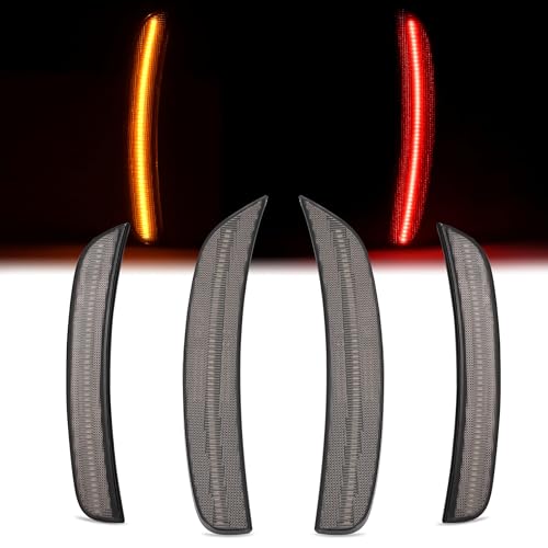 HECASA LED Side Marker Light 4Pcs Compatible with 2012-2019 Fiat 500 500c 500E & 2013-2017 Dodge Viper Front Rear Side Marker Parking Lamp Replacement for FI2555100 FI2554100 Smoke Lens Left & Right by HECASA - Image 2