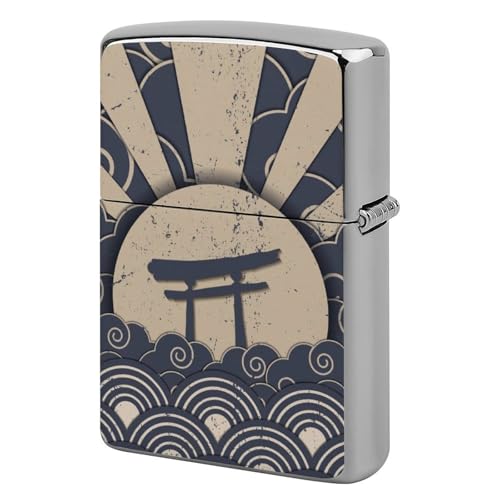 ライターケース ZIPPO/ジッポー兼用ケース 縁起の良い雲 日光 波浪 和風 ジッポライターカバー 互換性のある 軽量 おしゃれ 両面プリント メンズ レディース 贈り物