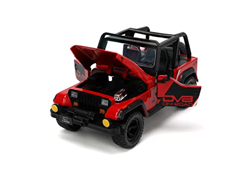 Jada Toys Just Trucks 1992 Jeep Wrangler 1:24 Rojo/Negro miniatura 7