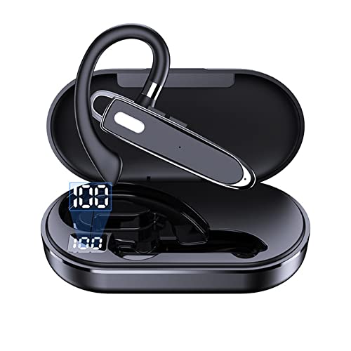 Tifzhadiao Bluetooth Headset For Cell Phones Bluetooth V5.2 Earpiece With Charging Case Hands-Free Single Ear Headset With Cvc6.0 Noise Canceling Mic For Office Driving Business (Black) #TOP25