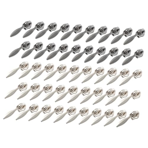 CIMAXIC Zipper Pulls Replacement 50pcs Metal Zipper Puller Set for Clothing Bags Accessories