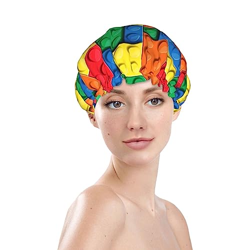 Bonnet de douche de luxe réglable en briques colorées pour cheveux longs - 4