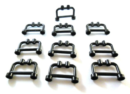 Preisvergleich Produktbild 10 Stück LEGO "Zaun / Absperrung 1x4x2 Noppen" in Schwarz