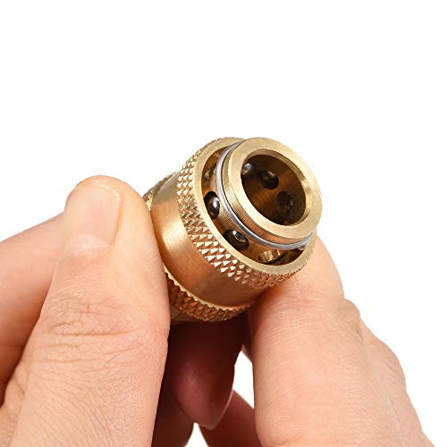 uxcell Garden Hose Brass Quick Connect Set Fittings M18x1.5 Male & M18 Female Thread Water Hose Connectors Pressure Washer Adapter, 2 Sets