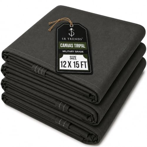 Image of 1200 GSM Extreme Power Canvas Tirpal - Industrial-Grade Waterproof Resistance Canvas Tarpaulin | Extra Thick, Tear-Proof & UV Shielded | Built for Heavy Commercial Use (Grey, 15 X 12 FT)