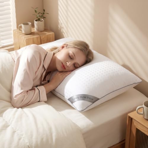 Image of HIMOON Bed Pillows for Sleeping Set of 2,King Size Cooling Pillows 2 Pack,Top-end Microfiber Cover for Side Stomach Back Sleepers