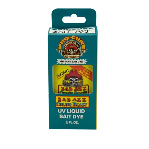 Pro-Cure Bad Azz Color Blast Liquid Bait Dye, 2 Ounce, Scarlet Red Fluorescent
