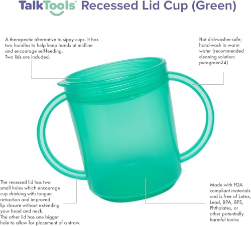 Couvercle encastré de qualité alimentaire TalkTools à poignées ergonomiques