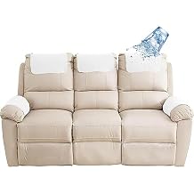 Recliner Sofa Armchair Cover, 1/2/3 Seat Sofa Headrest Cover Anti-Slip Armchair Cover Furniture Protector Cover for Recliner Chair Leather Sofa Washable Color #4, Size 3 Seater 5pcs