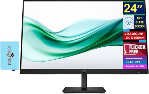 Image of HP Series 3 Pro 24 inch FHD VA Monitor with 250 nits Brightness, 5ms Response Time, Anti-Glare, Flicker Free, VESA Mount (100mm), HDMI, VGA & Dockztorm USB Port Expander, Black Color (9U5C1AA#ABA)