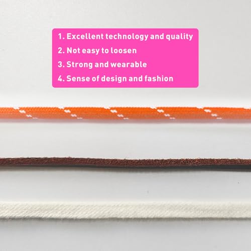 Image of 4Pcs Mixed Color Shoe Laces for Sneaker, Flat Leather Round Shoelaces Replacement Laces kit