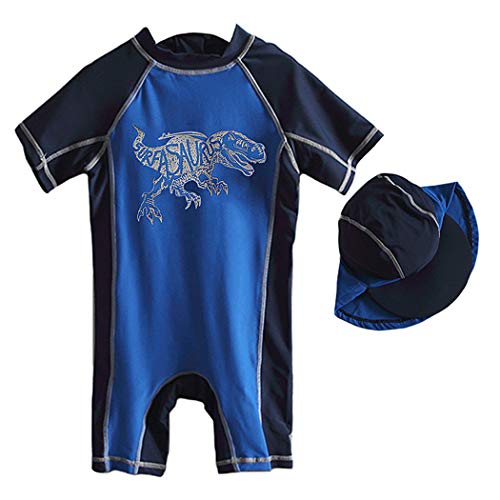 7-Mi Kids One Piece Rash Guard Camisas Niños Chicas Diseño de Dinosaurio 3D Traje Corto Traje de baño Trajes de baño UPF 50+ Protección Solar Traje de baño Surf Trajes de baño 3T
