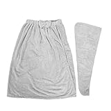 Toalla de baño Envoltura de Lana Spa Mujeres Envoltura de Ducha Ajustable con Sombrero para el hogar Salón de Belleza Microfibra súper Suave Absorbe el Agua rápidamente Gimnasio (Falda de ducha gris