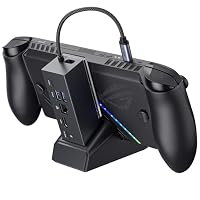 JSAUX Docking Station for ROG Ally X/ROG Ally/Steam Deck/Legion Go, 6-in-1 Dock Compatible with ROG Ally X HDMI 4K@120Hz, Gigabit Ethernet, Dual USBA 3.2, USB C 3.2 and PD 100W Charging-HB0609 Black