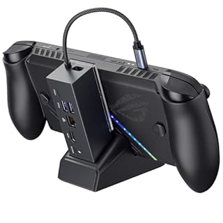 JSAUX Docking Station per ROG Xbox Ally X (2025)/ROG Ally X/ROG Ally X/Steam Deck/Legion Go, Dock 6 in 1 con HDMI 4K@120Hz, Ethernet Gigabit, USB-A e USB-C 3.2 Gen 1, ricarica 100W – HB0609 nero