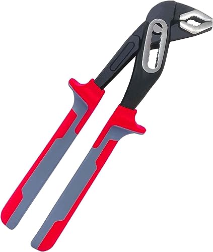 Sharp-tec 250mm Plumbers Wrench Adjustable Plumbers Pliers Water Pump Plier with 85mm Width Opening Red (BSL-30065-Red)