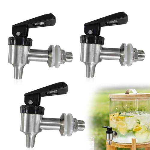 3 Stück Edelstahl Getränkespender Zapfhahn: 16mm Bierzapfhahn Wasserspender Ersatzzapfen Ersatzzapfhahn für Getränkespender 304 Edelstahl Getränkespender Zapfhahn für Wein Bier Saft Kaffee