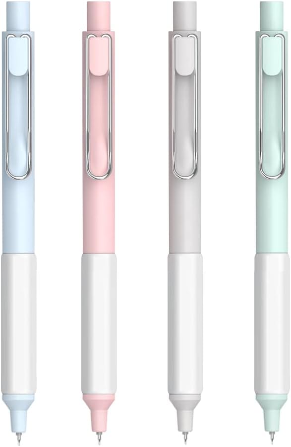 DUNBONG Bolígrafos de gel retráctiles, punta fina de 0.020 in, bolígrafos de gel de tinta negra, caja de 4 bolígrafos (4)
