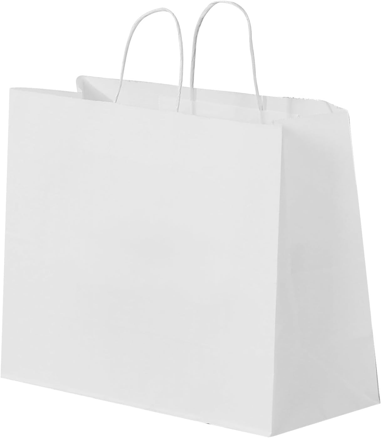 VEVOR Kraft Paper Bags with Handles, 100Pcs 16 x 6 x 12 in, Large Paper Grocery Bags, Reusable & Recycled Take-Out Sacks, Plain Party Bag Bulk for Birthday, Wedding, Business, Goody, White