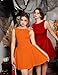 YMDUCH Women's Summer Sleeveless Crew Neck Backless A-line Mini Party Prom Dress Orange
