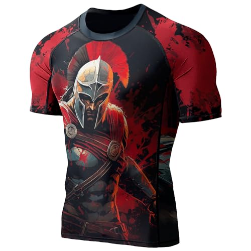 Desantiago Compression Shirt Short Sleeve Rash Guard Men, Compression Shirt Stretchable Fabric Gift On Birthday