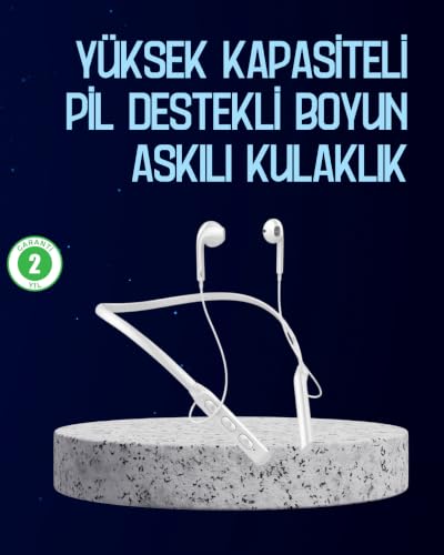 Bluetooth Kulaklık, USB Şarjlı Uzun Ömürlü Boyun Askılı