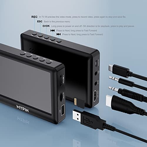 4.3" LCD AV Video Capture Box, MYPIN Capture/Record Video Player from VHS, HI8, Camcorder, Set Top box, Save Analog Video to Digital MP4 Files for USB Storage Device, Built-in Stereo Speakers