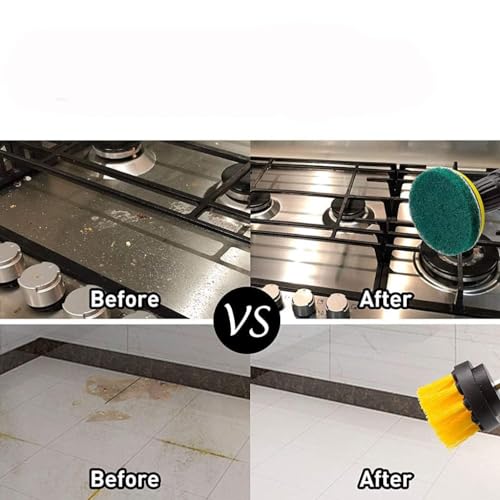 Image of 8Pcs Power Drill Scrubber Brush Set, Drill Brush Attachment Set, Scrubber Brush Scrub Pads for Bathroom Surfaces, Floor, Tub, Shower, Grout, Tile, (Without Drill Machine), (Pack of 1)