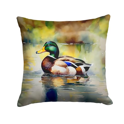 Caroline's Treasures Mallard Throw Pillow Machine Washable, Indoor Outdoor Decorative Pillow for Couch, Bed or Patio, 14Hx14W