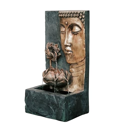 XBrand 30' H Zen Buddha Face Water Fountain w/LED Light & Pump, Indoor/Outdoor...