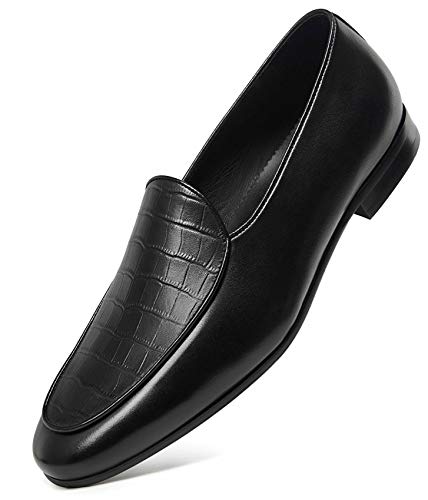 GIFENNSE Men's Dress Shoes Slip-On Loafers Leather Formal Shoes