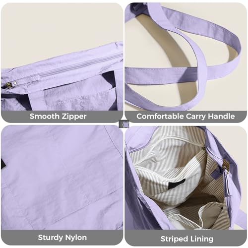 Image of Barsine Tote Bag for Women Unisex Lightweight Nylon Totes Purses and Handbags Large Casual Shoulder Hobo for Travel Gym