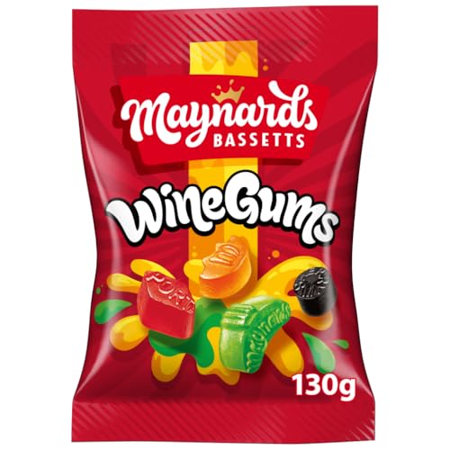 Maynards Bassetts Wine Gums Sweets Fruity Chewy Candies 130 g (Pack of 1)