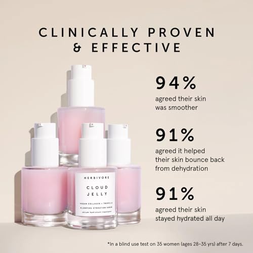 HERBIVORE Cloud Jelly Plumping Hydration Serum | Tremella Mushroom + Strawberry Extract, Lightweight, Deep Hydration for All Skin Types | Vegan, Plant-Based + Cruelty-Free, 30 mL / 1 oz - Image 3