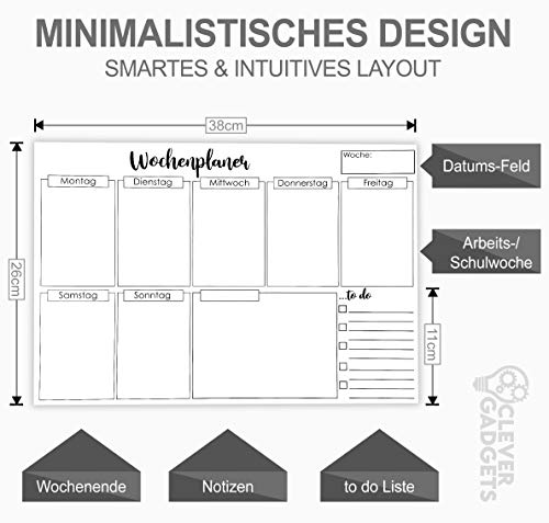 Decorably Wochenplaner Für Mahlzeiten - Magnetischer Kühlschrank-Planer In Pastellfarben