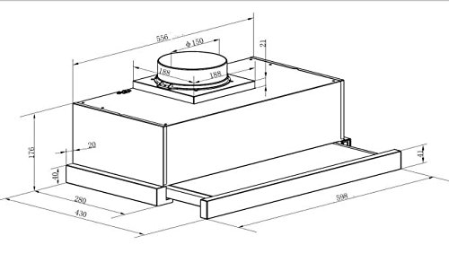 Dunstabzugshaube ausziehbar KHU-60EB Edelstahlblende 60cm