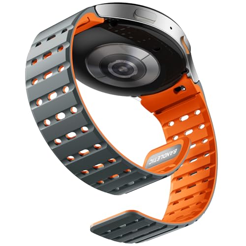 Bandletic Magnetbänder kompatibel mit Samsung Galaxy Watch 7 6 5 4 44mm 40mm Weiche dünne Silikonersatzbänder für Galaxy Watch 6 Classic 43mm 47mm/ 5 Pro 45mm/ 4 Classic 42mm 46mm