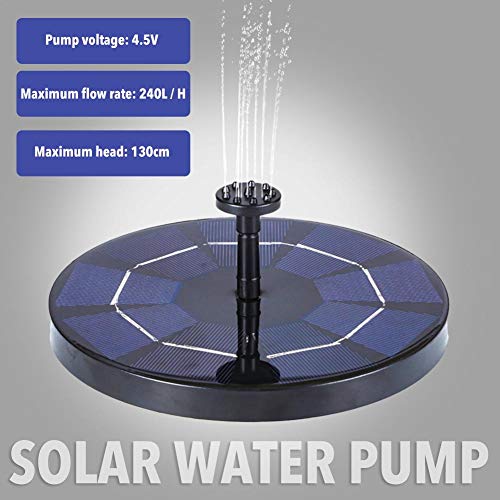 3.0W Circle Solar Fountain Pump Solar Panel Kit Water Fountain with 6 Nozzles, for Bird Bath, Fish Tank, Pond and Backyard Garden