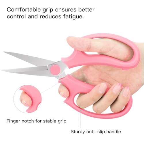 Image of Housolution Flower Scissors, 3 Pack, Strong Floral Shears, Premium Steel Pointed Garden Pruning Shears Floral Fruits Leaf Scissors Hand Pruner Snip Trimming Tool for Gardening Flower Arrangement, Pink