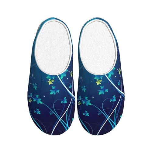 Pantoufles d'hiver chaudes EdWal antidérapantes à motif tourbillon bleu
