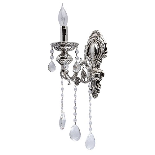 MW-Light 482023901 Clásica Velas Lámpara de Pared 1 Focos Ihk Metal Cristal Transparente Kerzenförmig Suave Luz Salón Dormitorio Comedor Restaurante Hotel 1 x 40W E14