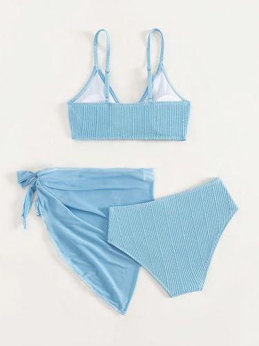 SHENHE Girl's 3 Pieces Cute Bikini Set Swimsuits and Cover Up Skirt O Ring Strap Bathing Suit2