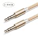 Cone 3.3 Ft Nylon Audio Cable ,3.5mm Aux Cord , Auxiliary / Aux Cable for Car / home Stereo ,Beats Headphone,iphone,Computer,Speaker,MP3 Players ( Gold )