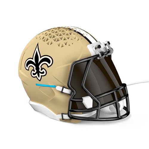 NFL Echo Dot Bundle: Includes Echo Dot | Deep Sea Blue and Limited-Edition NFL Helmet Stand | New Orleans Saints