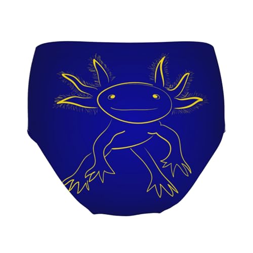 Stylized Funny Yellow Axolotl Girls' Underwear Soft Cotton Little Girls Panties Comfort Briefs2