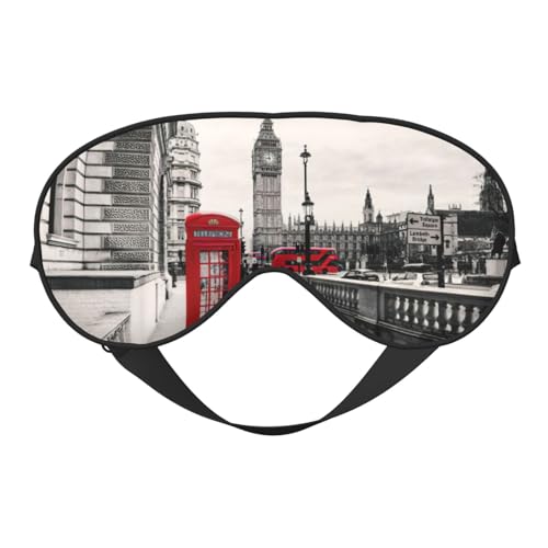 Red Phone Booth London Street プリント スリープマスク ナイト目隠し ソフトアイシェードカバー レディース メンズ 旅行 昼寝 瞑想用