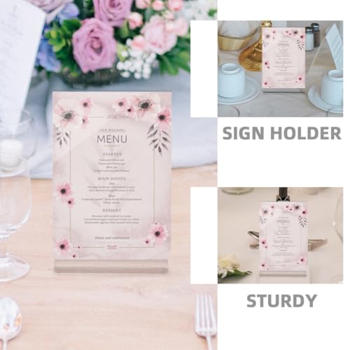 Porte-affiche acrylique A6 T Healvian double face pour table - 4